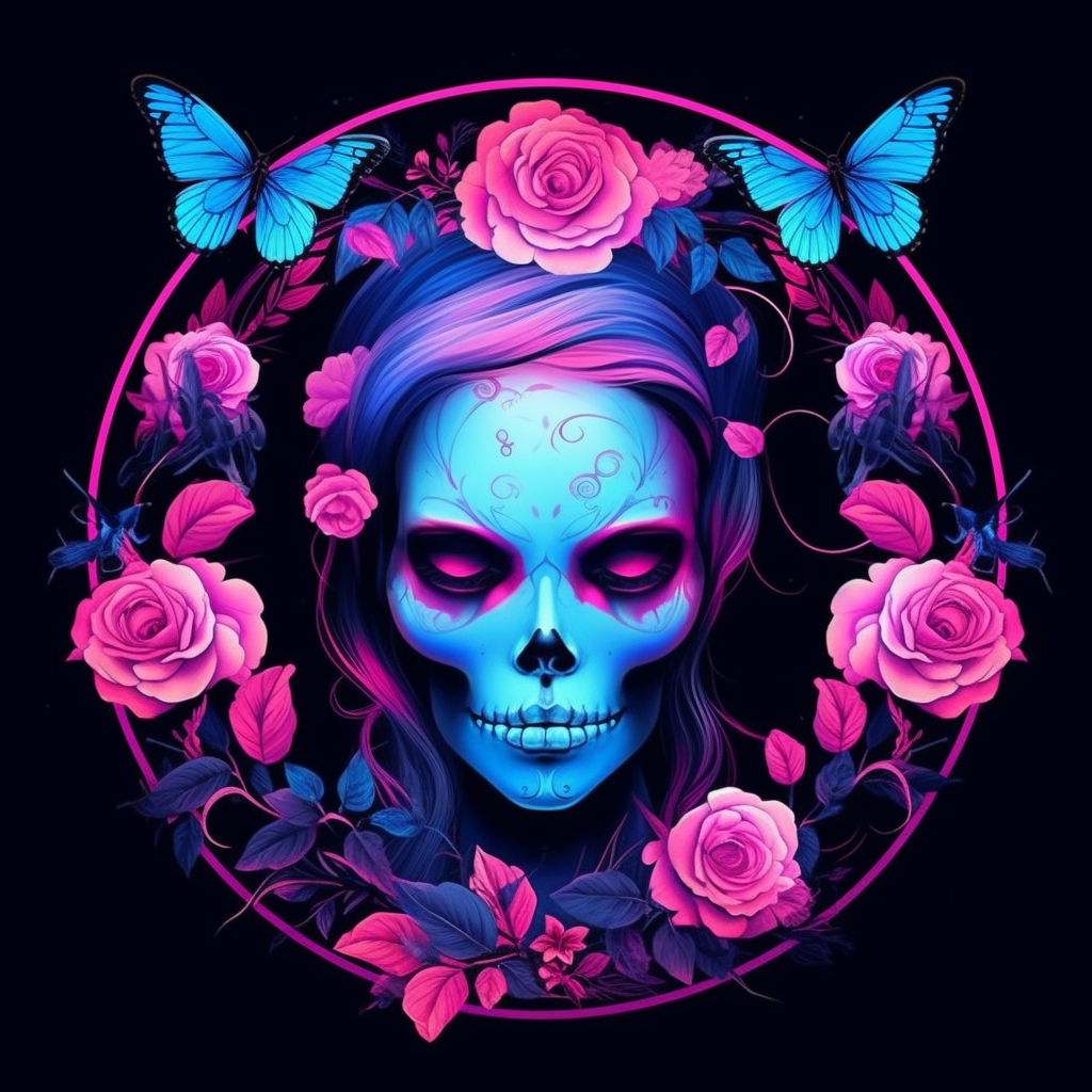 poppywoman_logo_cercle_visage_tete_de_mort_belle_femme_avec_fle_a3f49cdf-aaf7-4147-9b2a-597d709a6bae